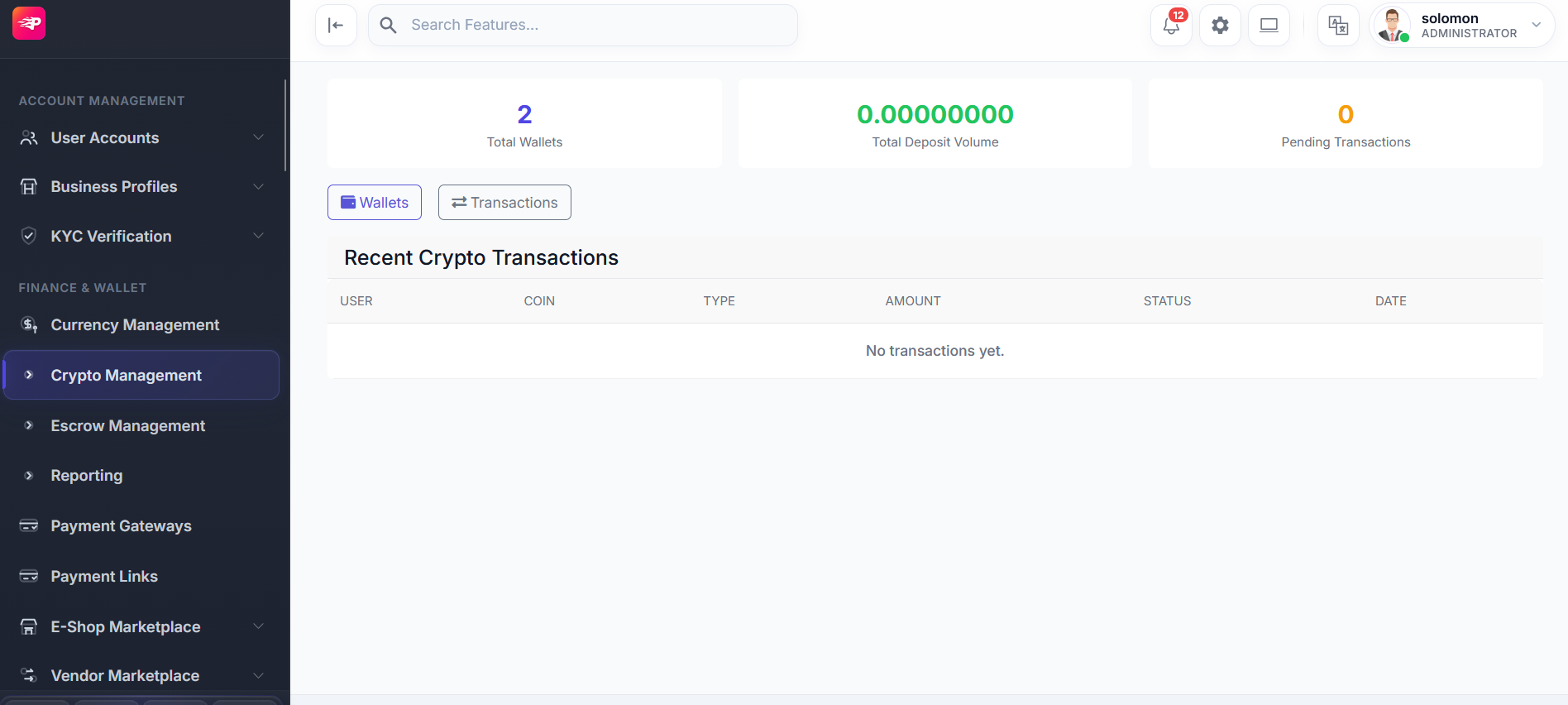 Wongate crypto management