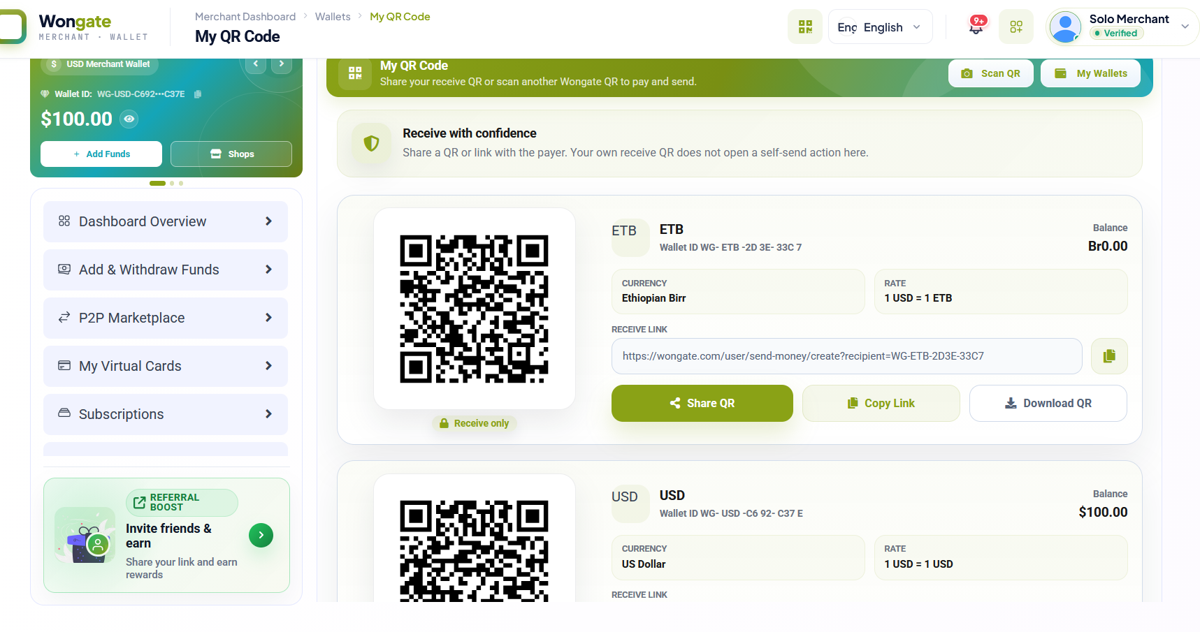 Wongate merchant QR code